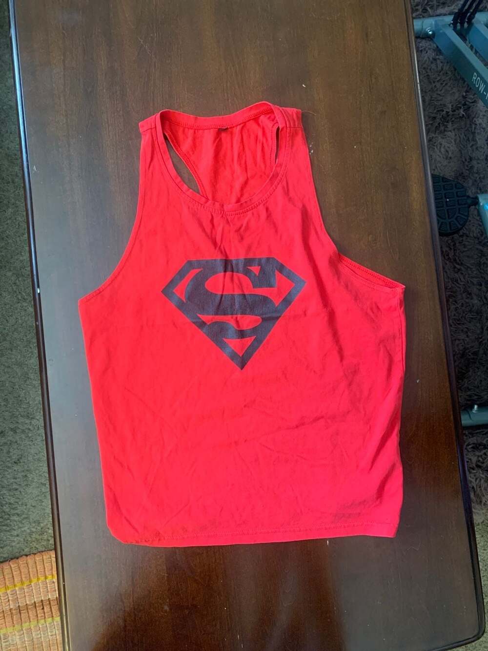 DC Comics Superman Shield Red Racerback Stringer Gym Tank Top